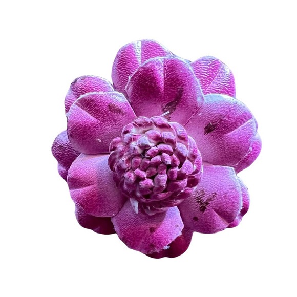 Rose Mauve Fabric Flower Costume Fashion Adjustable Ring, small - Picture 3 of 9